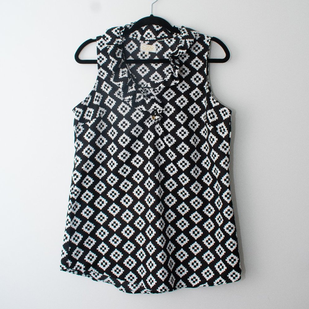 Mudpie Sleeveless Ruffled Accented Blouse Size Medium